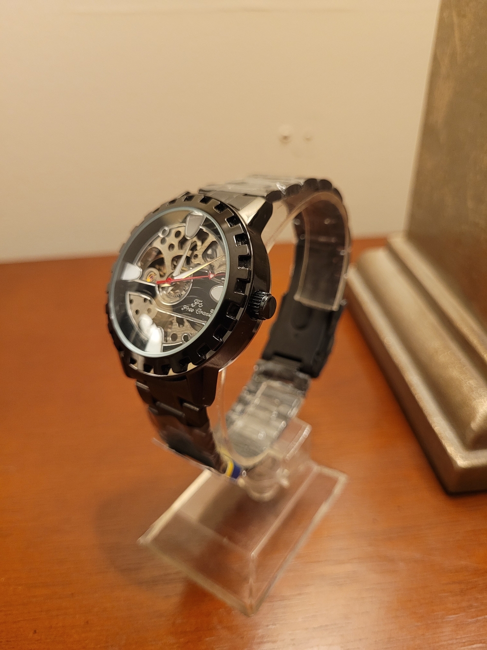 Brand New Black Skeleton Dial Automatic FC Free Crane Men's Watch - Picture 2 of 4